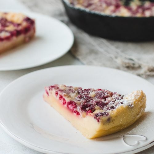 Rhubarb Clafoutis with Vanilla & Lemon – or as I would call it: A Thick Fruit Filled Pancake
