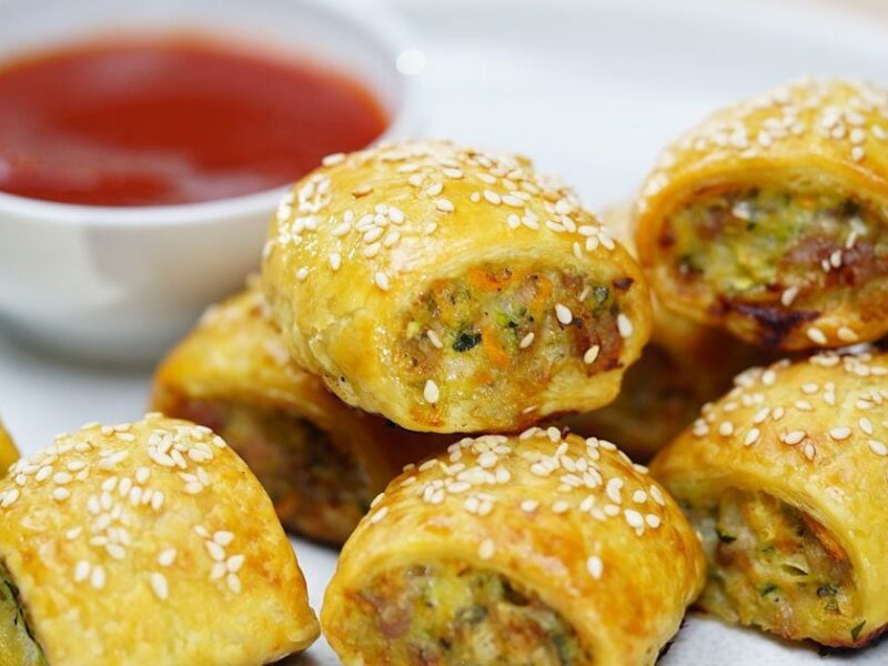 Sausage Rolls filled with Carrot, Seeds, Whole Grains AND ketchup!!