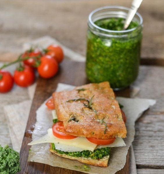 The Ultimate Green & Grain Free Sandwich with Kale Pesto and Manchego