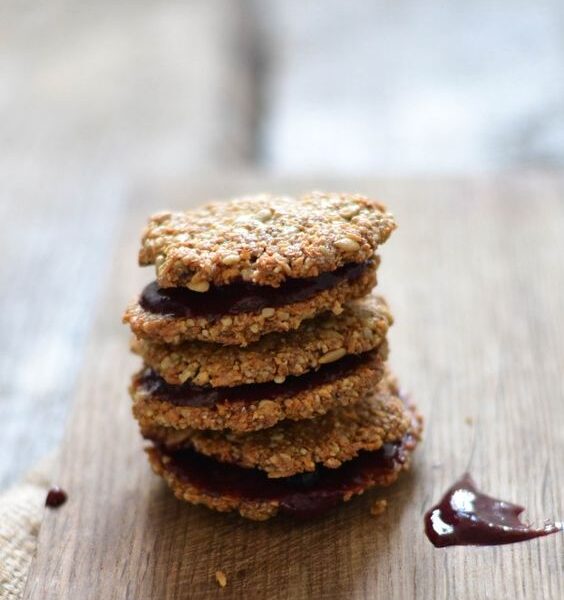Valentine Jam & Coconut Sandwich Cookies