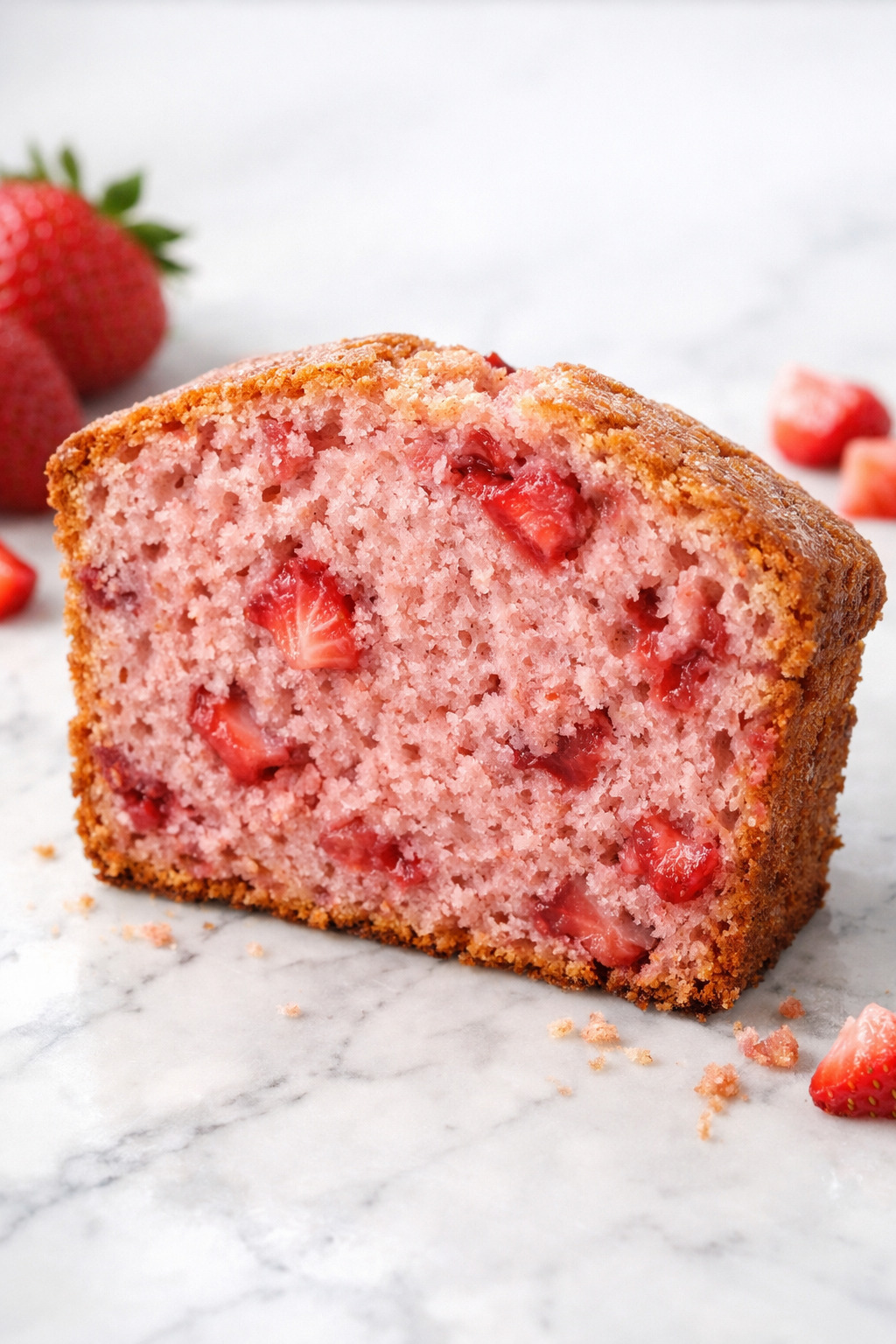 Strawberry bread closeup