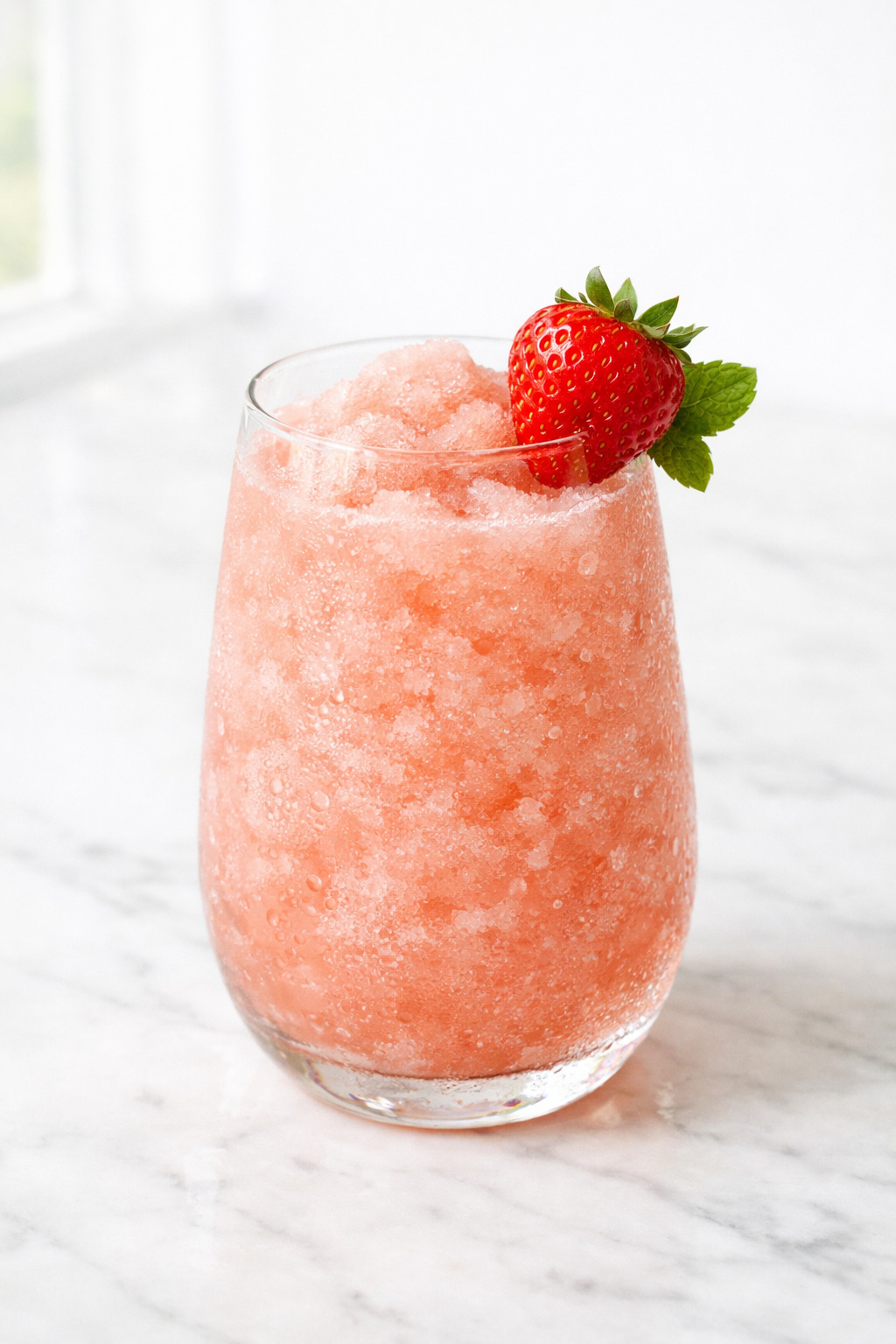 frose frozen rose slushy in wine glass