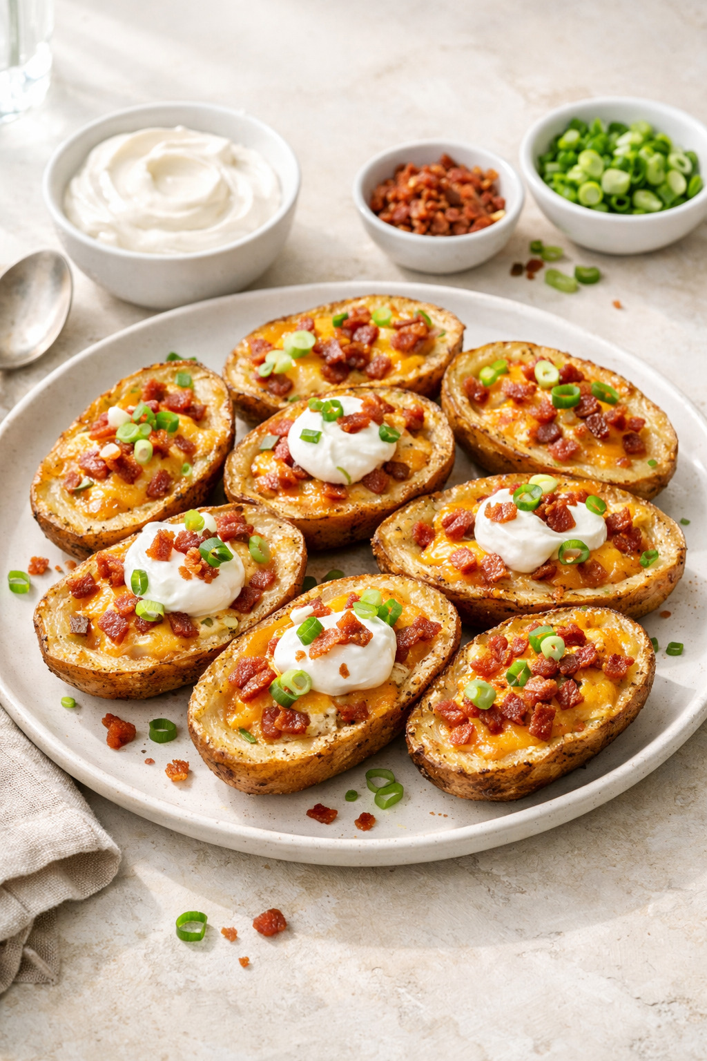 Full platter of potato skins for game day