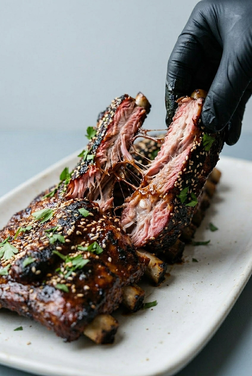 Air Fryer Ribs close up