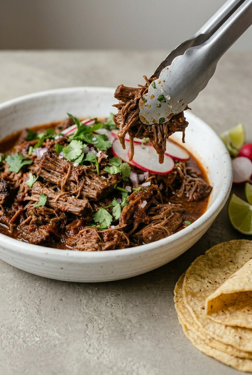 barbacoa beef closeup