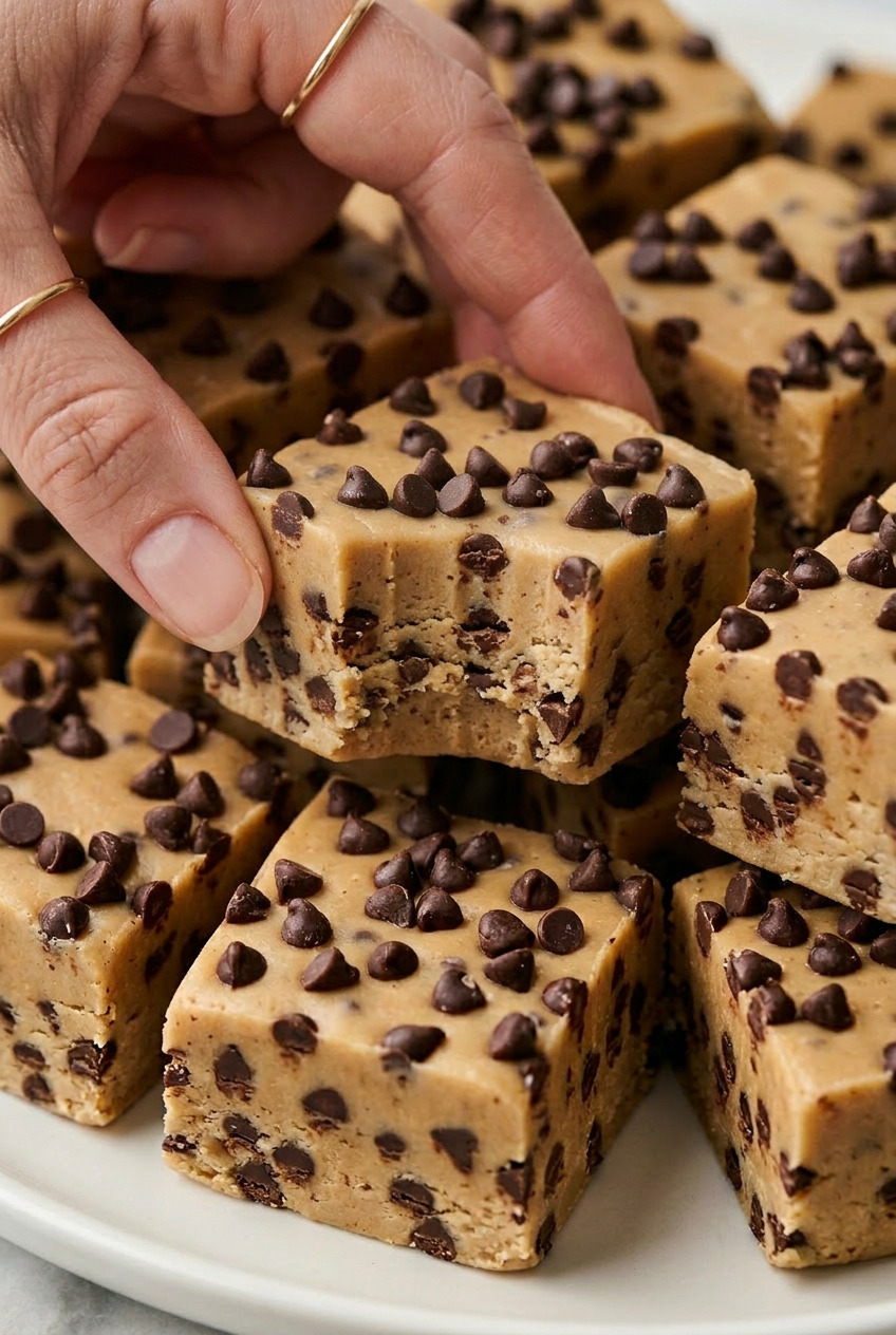 cookie dough fudge closeup