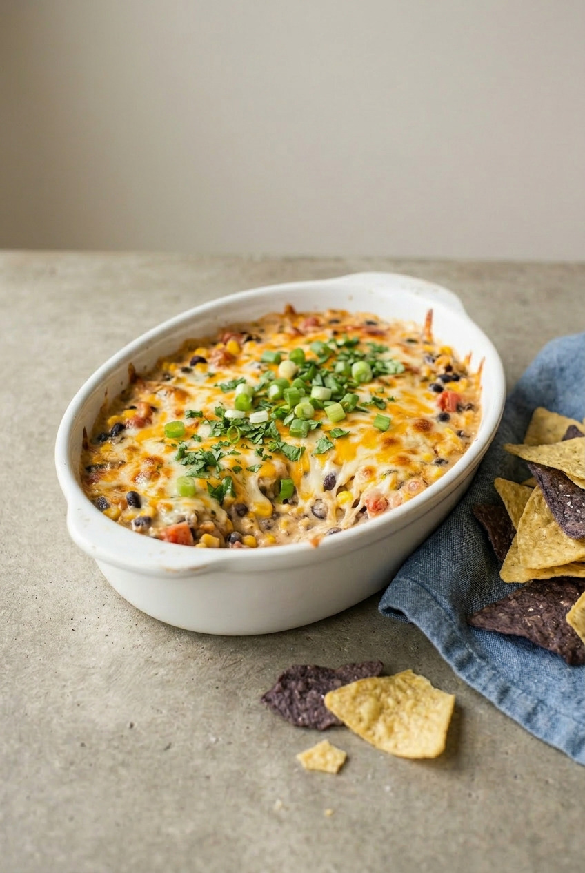 Cowboy crack dip with tortilla chips