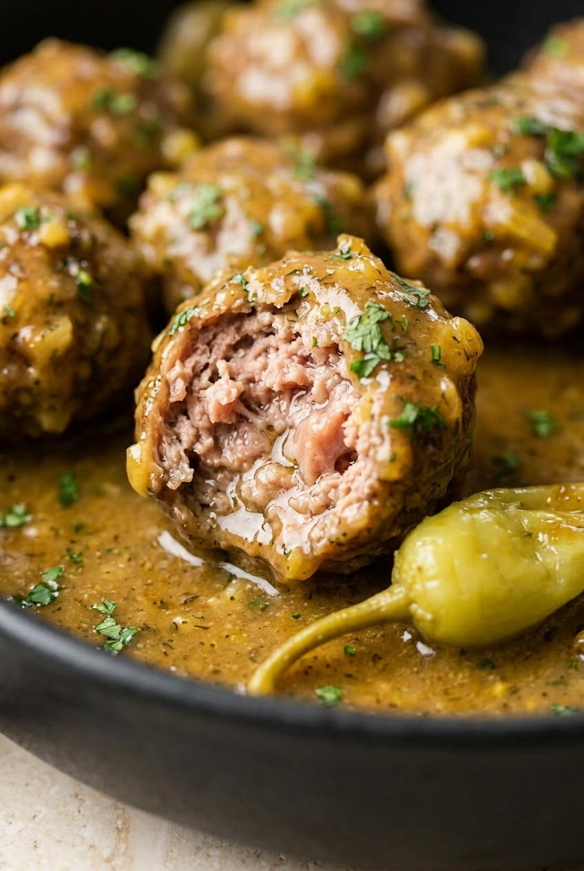 Crockpot Mississippi Meatballs closeup