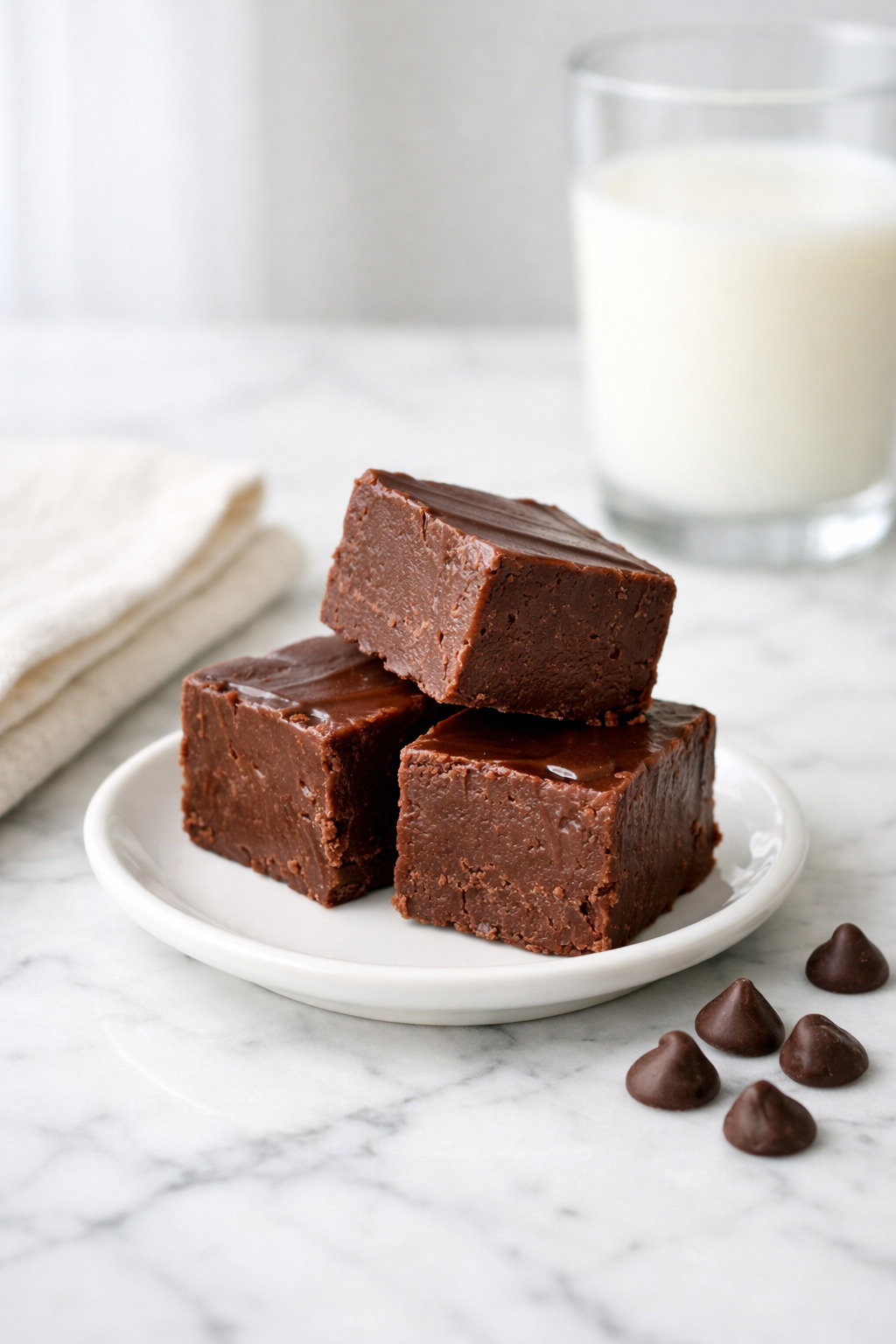Eagle Brand fudge squares on a festive holiday platter with nuts and holiday decorations