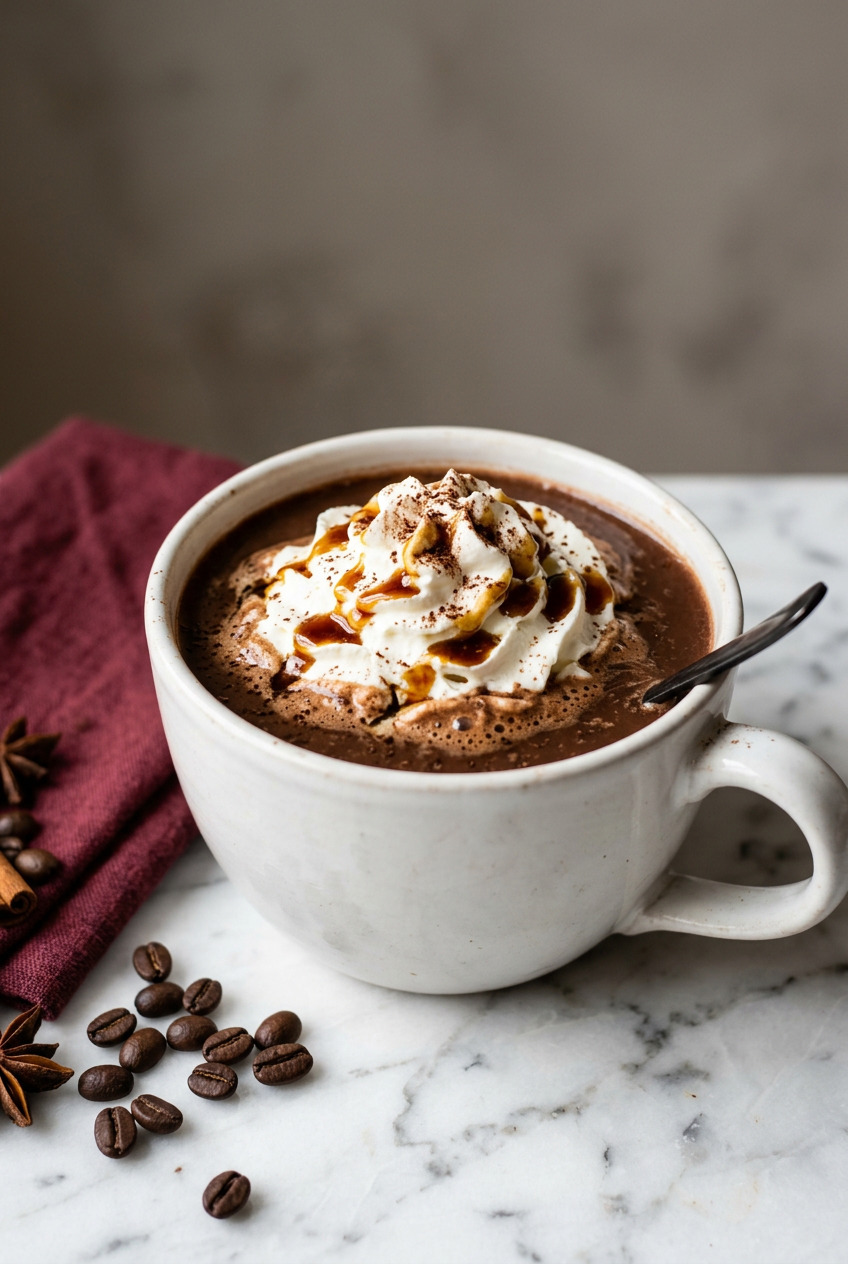Kahlua hot chocolate in a mug