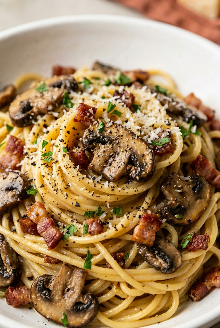 mushroom carbonara