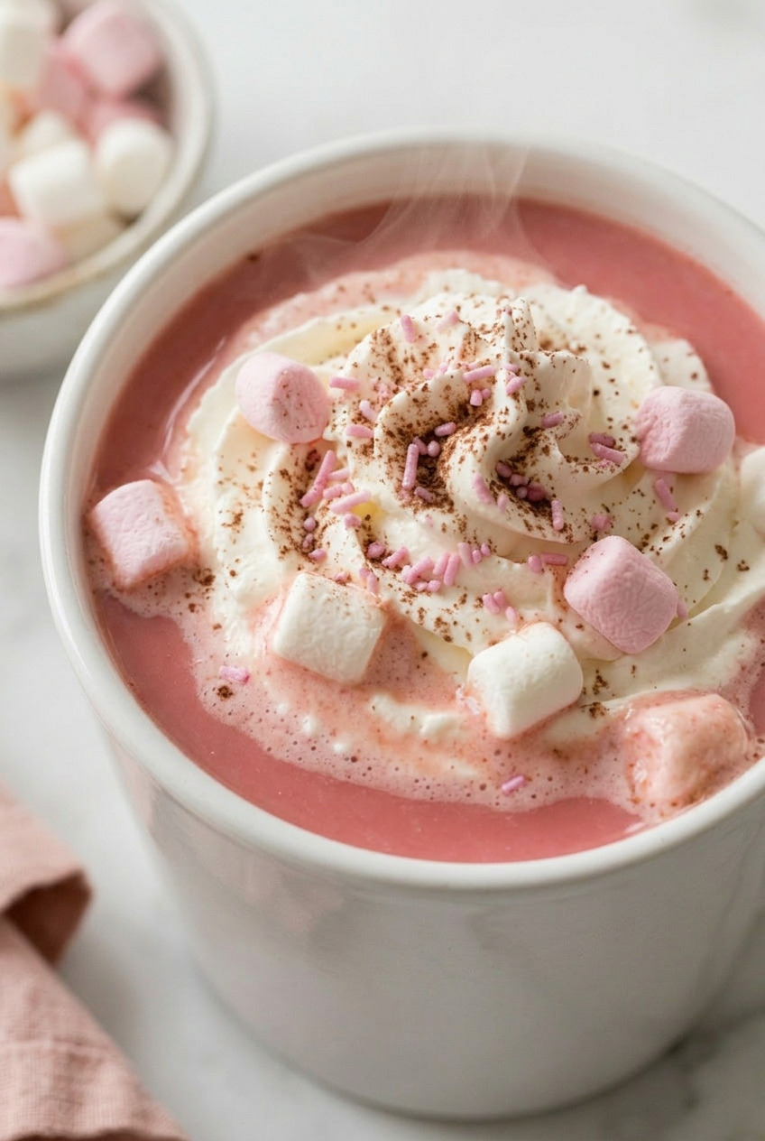 Pink Hot Chocolate closeup