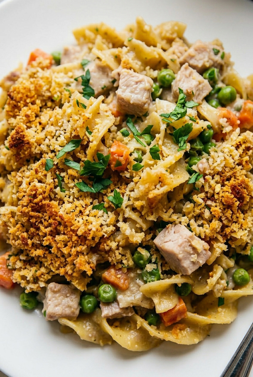Turkey Noodle Casserole closeup